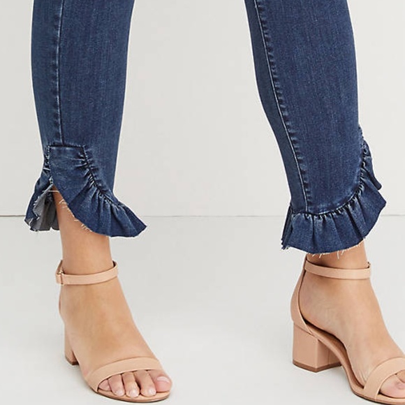 Lane Bryant Ruffle Hem Mid Rise Skinny NWT Size 26 - Picture 2 of 5